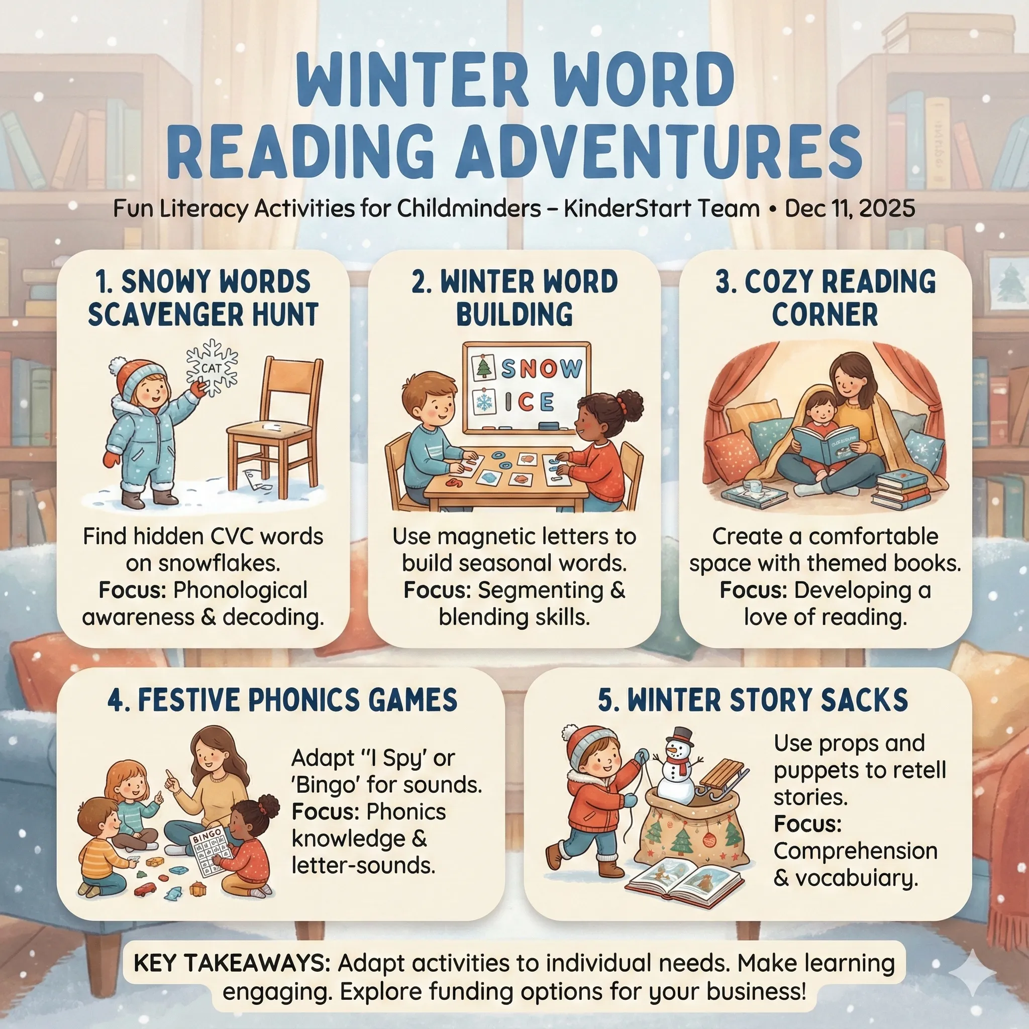 Winter Word Reading Adventures: Fun Literacy Activities for Childminders